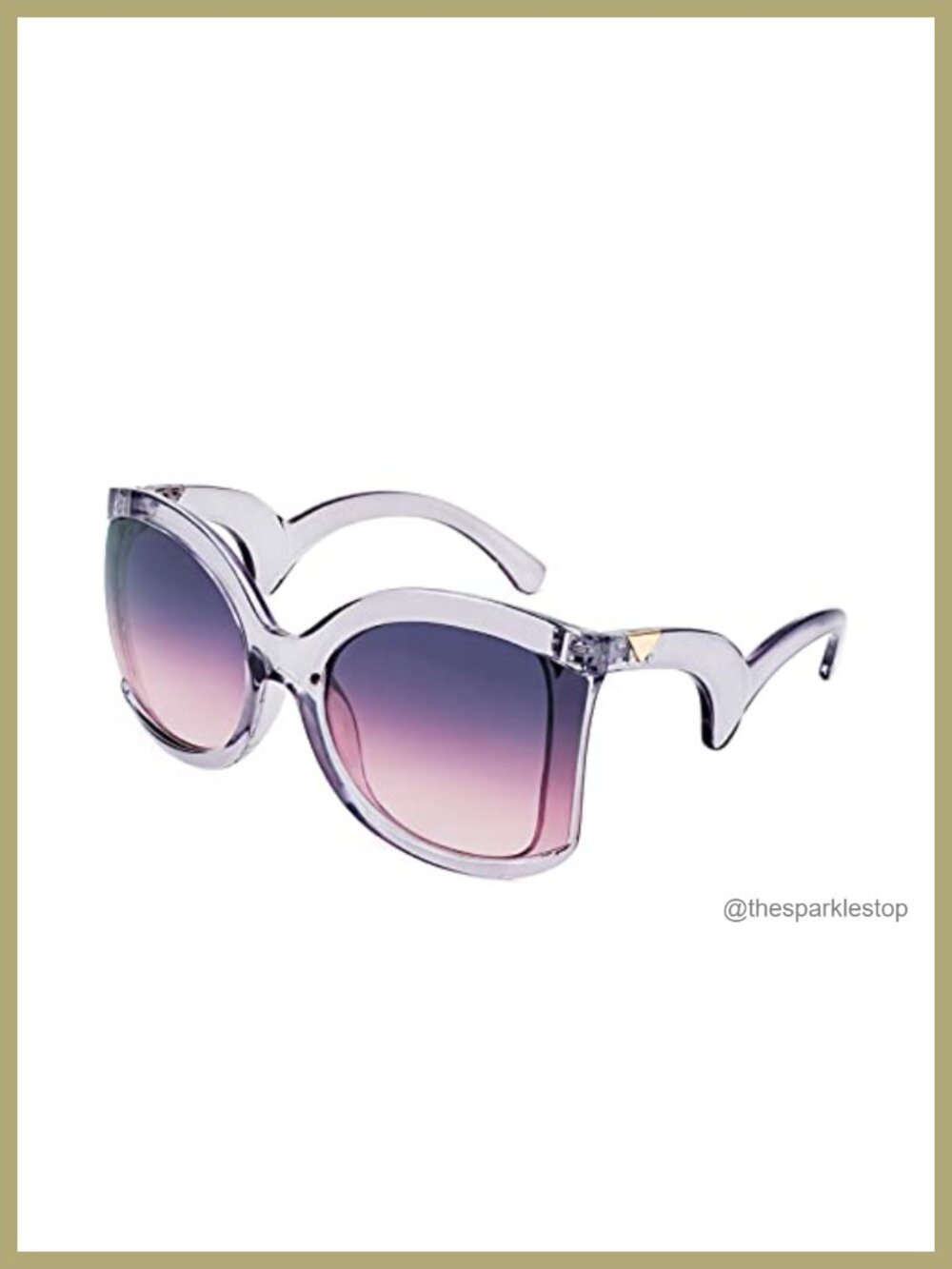 Oversized Square Butterfly Sunglasses Women UV400 Protection Plastic Frame